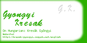 gyongyi kresak business card