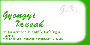 gyongyi kresak business card